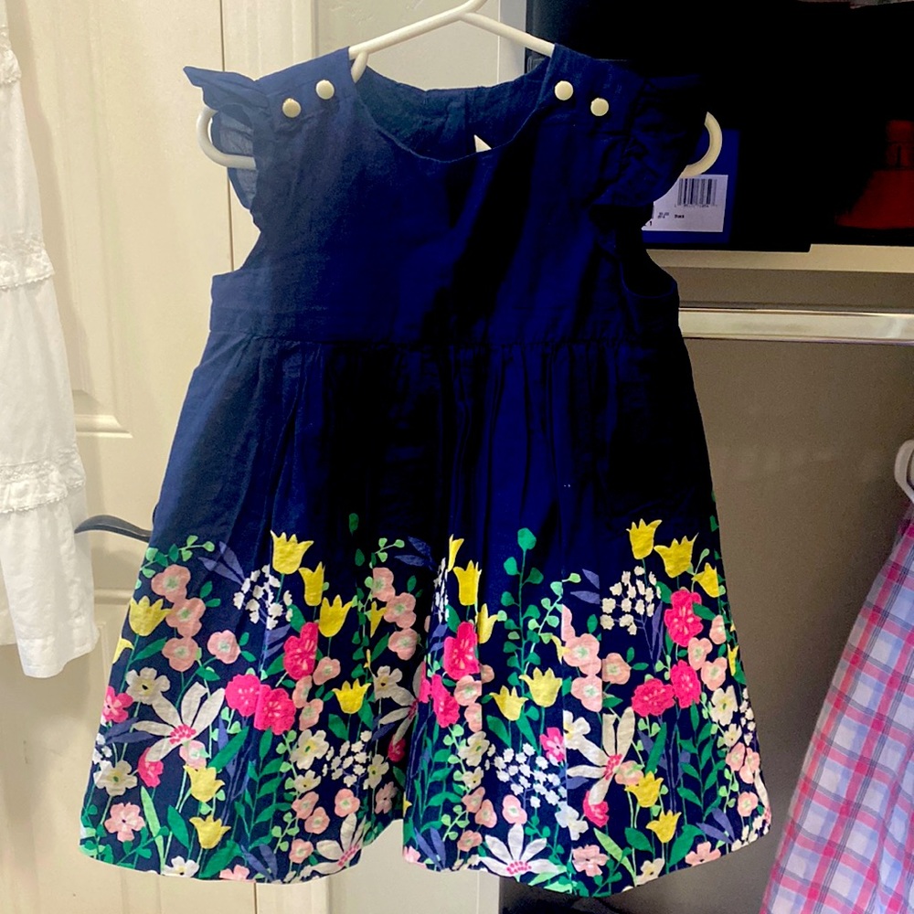 Janie and Jack girls size 3 navy dress